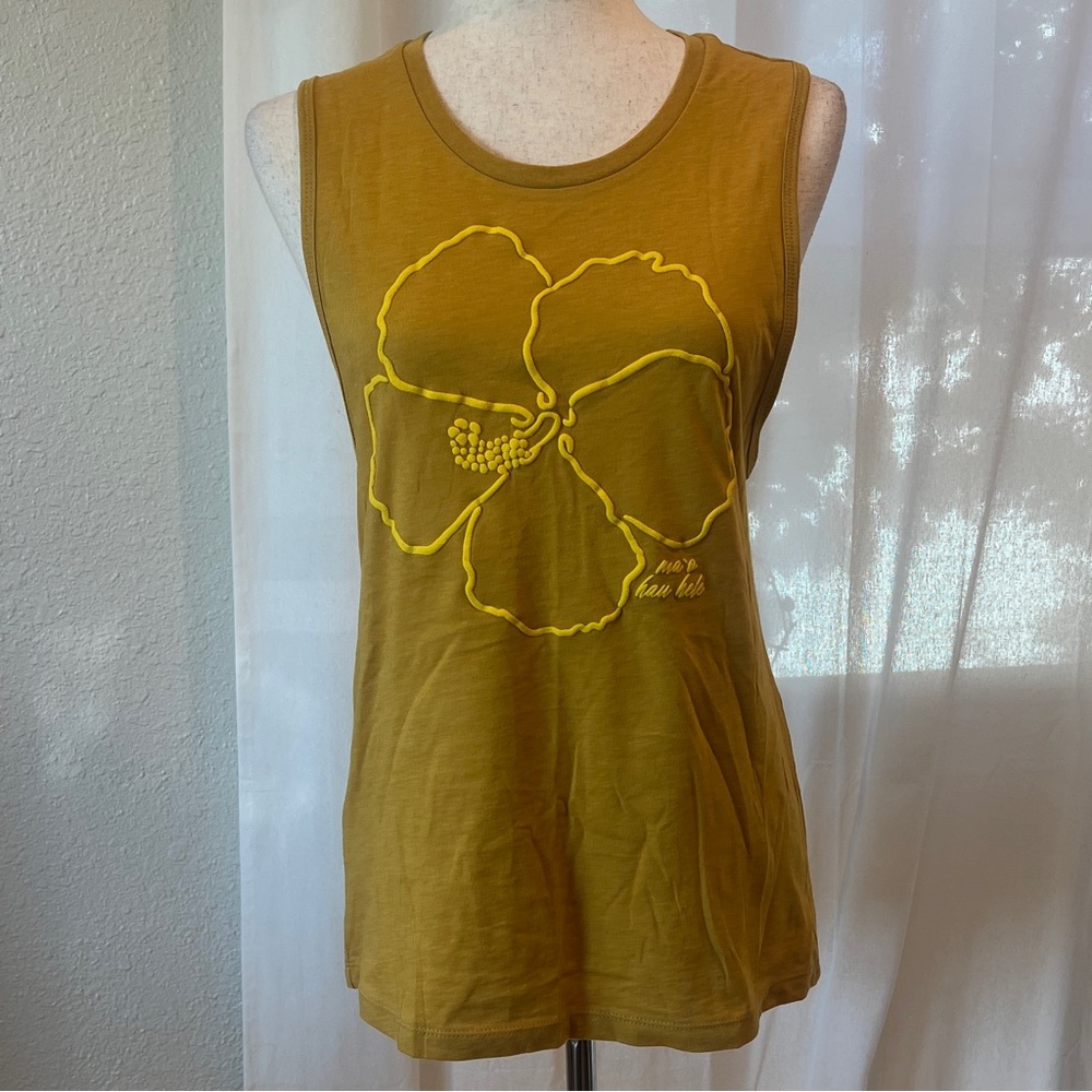 T&C Surf Mustard Floral Women's Tank Top size L